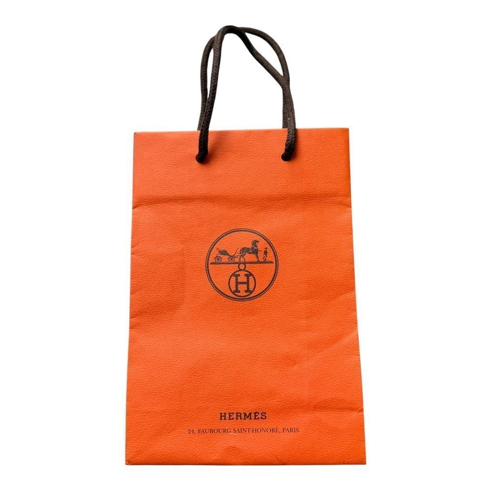 Hermes Orange Luxury Collectible Parisian Branded Shopping Bag Womens 8.5" x 6"